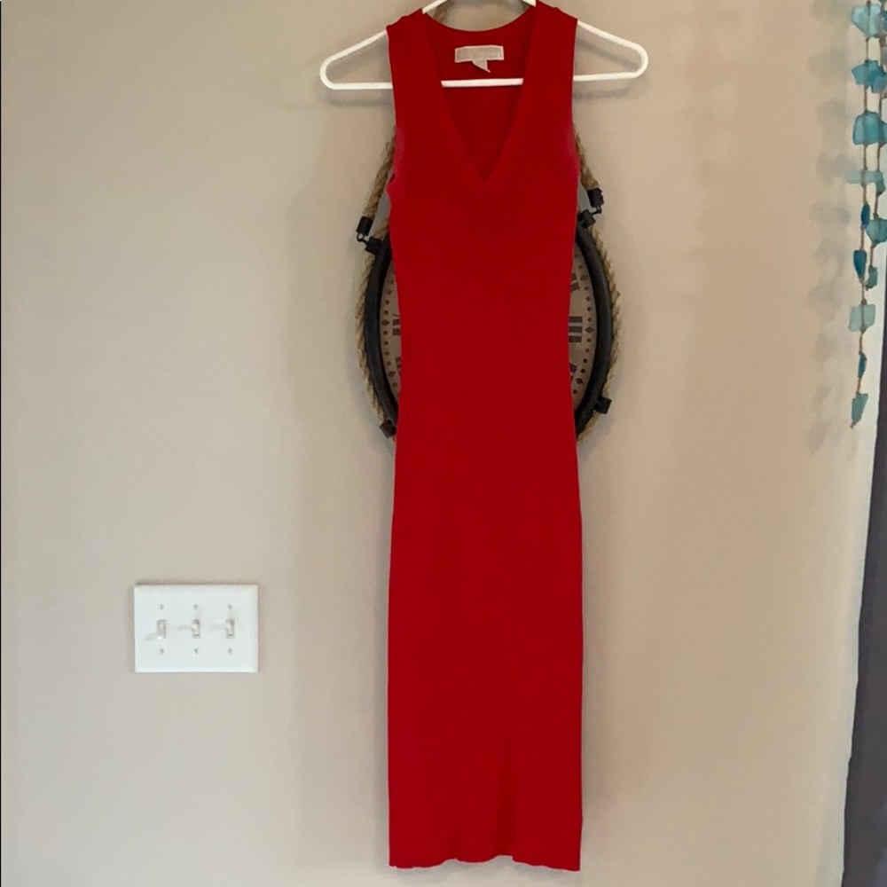 Michael Kors Red Ribbed Sweater Dress ❤️